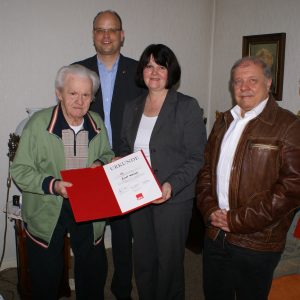 v.l.n.r.: Josef Wenzel, Olaf Dahlmann, Sabine Waschke MdK und Hans-Joachim Tritschler